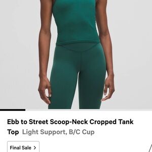 Ebb to street scoop neck cropped tank top